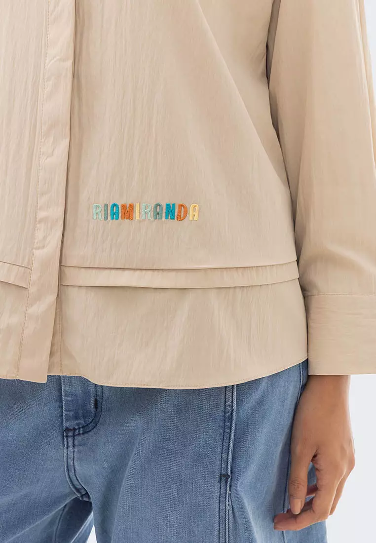 Ria Miranda Cream Merlot Shirt
