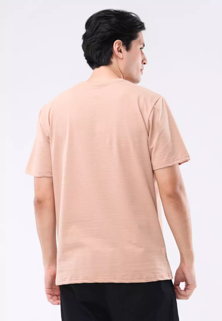 Round Neck Streaky Short Sleeves