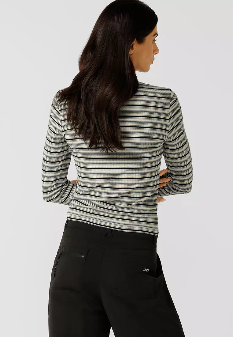 Movement Stripe Rib Long Sleeve Top
