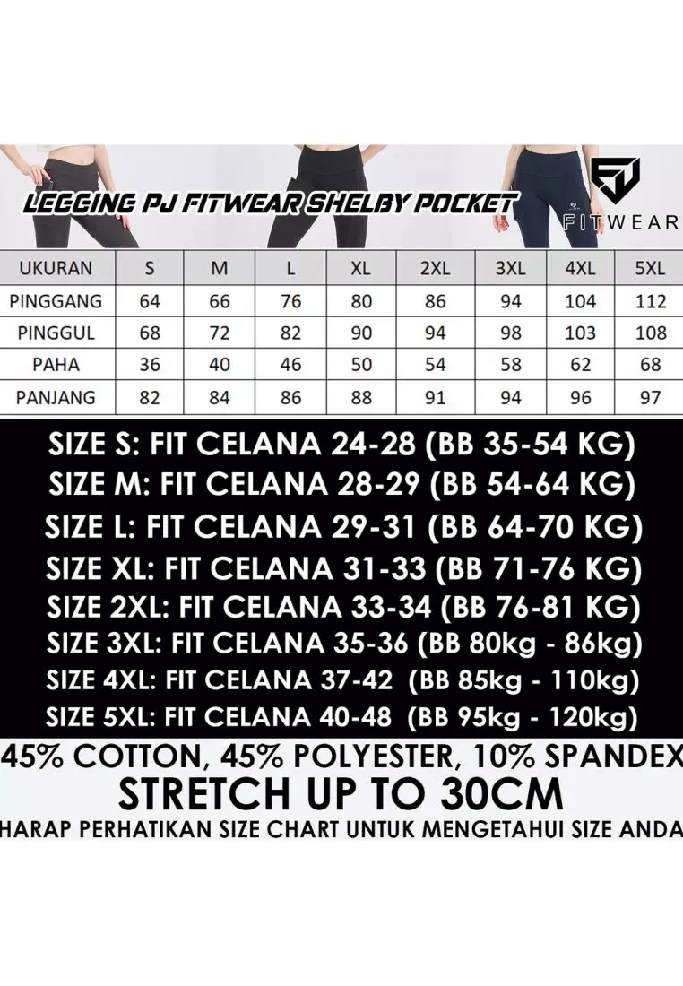 FITWEAR - SHELBY WITH POCKET PANJANG LEGGING BIG SIZE - NAVY (RIBB TEXTURE)
