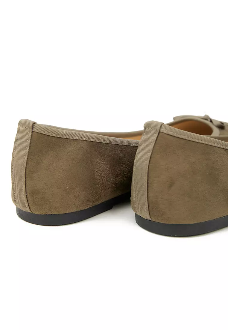 Sofia Milla Ballerina Flat Olive