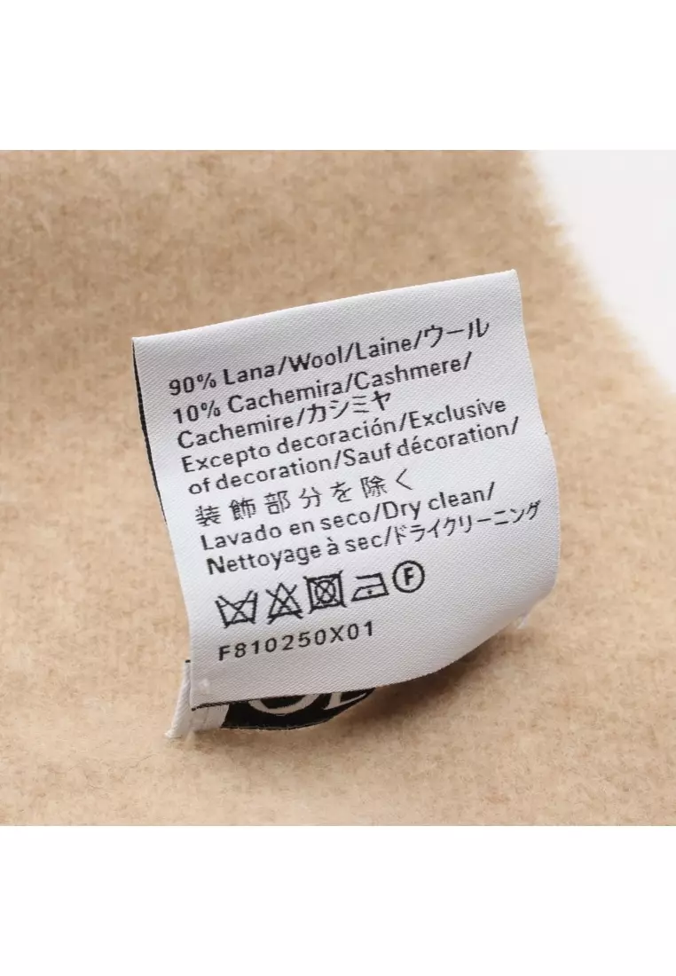 Pre-Loved LOEWE Anagram bicolor scarf Scarf wool cashmere beige ivory