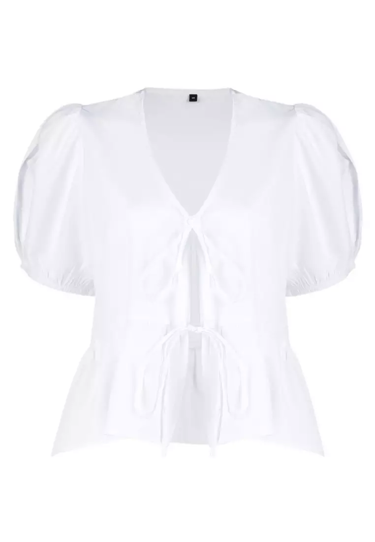 Crop Shirt with Front Tie Detail