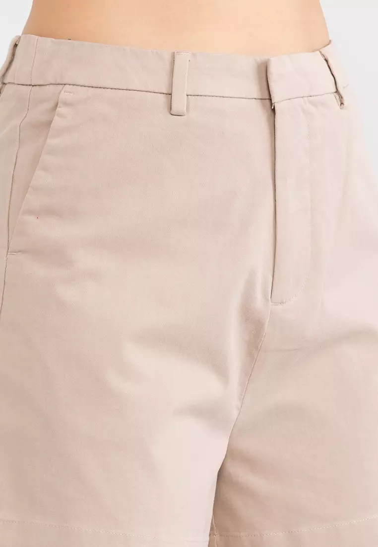 Hi Rise Twill Shorts