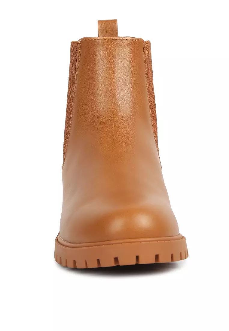 Sepatu bot Chelsea Styled Ankle warna Tan