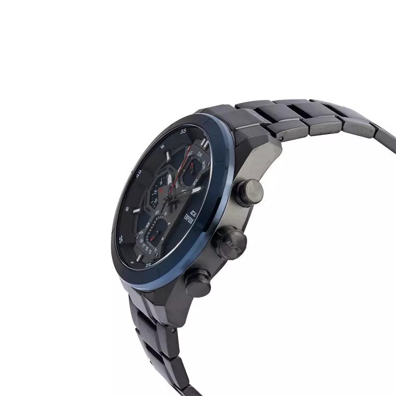 Jam Tangan Pria Expedition Modern Classic E 6828 MF BUBBU Black Dial Black Stainless Steel Strap