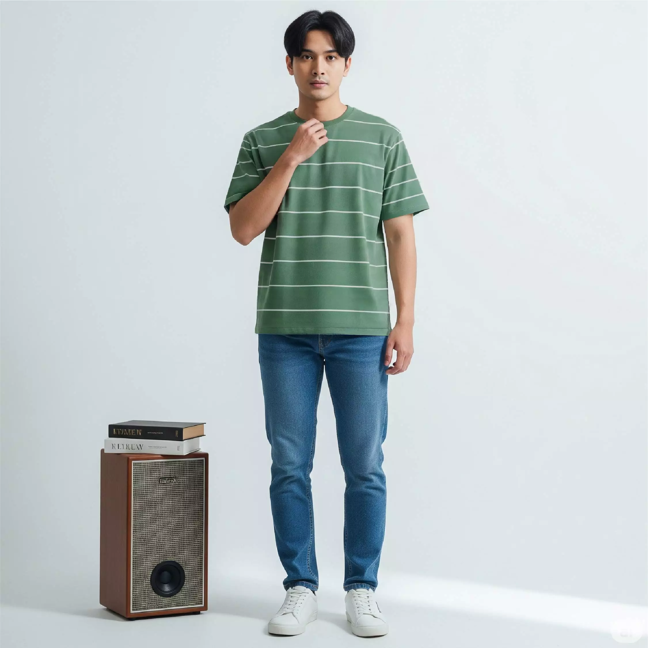 Kale EROS GREEN / Cotton Cloudy / Kaos Boxy Fit / Kaos Korea / Atasan Kaos Pria / Kaos Basic Pria