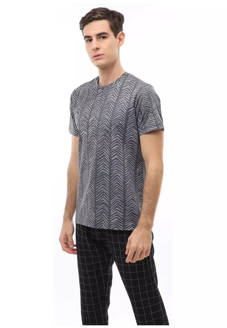 Jack T-Shirt Atasan Kasual Kaos Pria Crewneck Lengan Pendek Material Cotton ORIGINAL - Charcoal