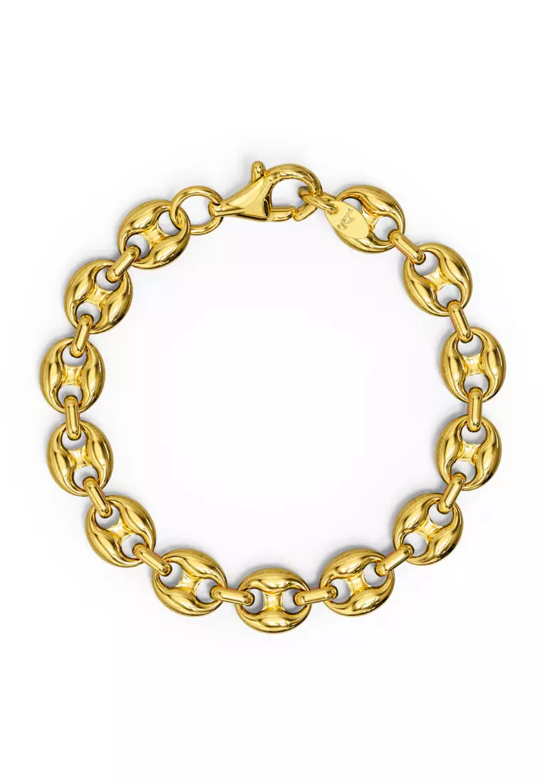 Interlocking Anchor Link Bracelet in Gold - 11mm
