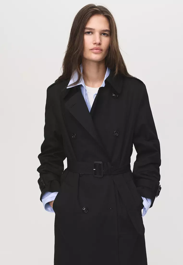 Jual Mango Classic Trench Coat With Belt Original 2025 ZALORA