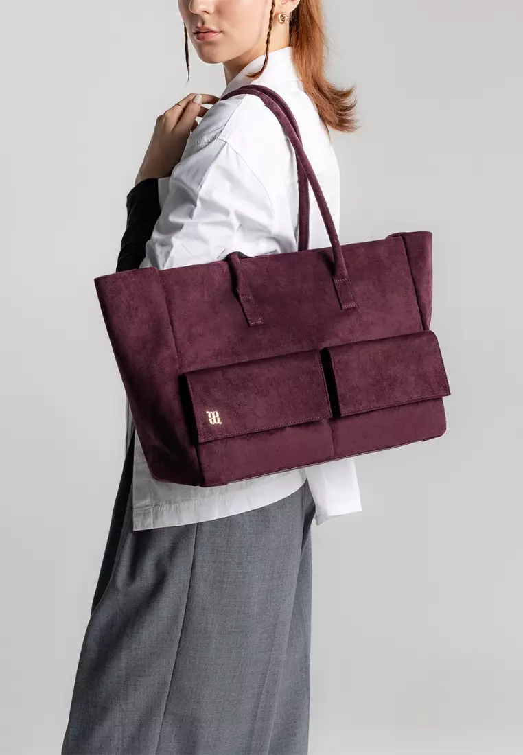 Aure Tote Suede - Burgundy
