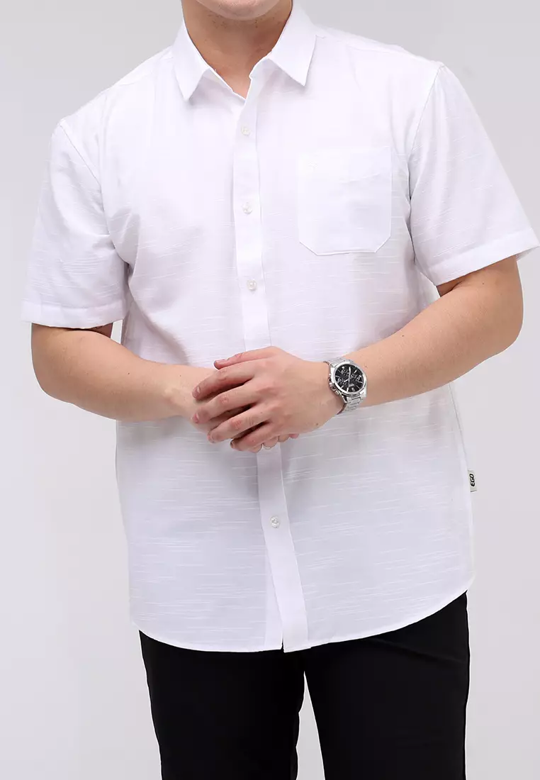 Woven Slub Cotton Short Sleeves