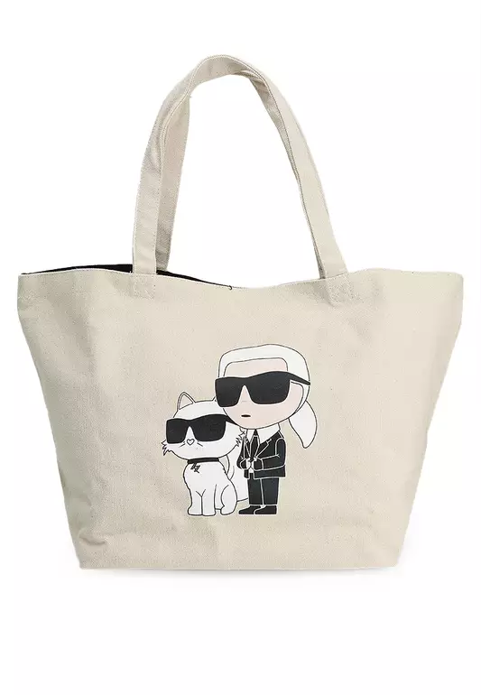 K/Ikonik 2.0 Karl & Choupette Canvas Shopper Tote Bag