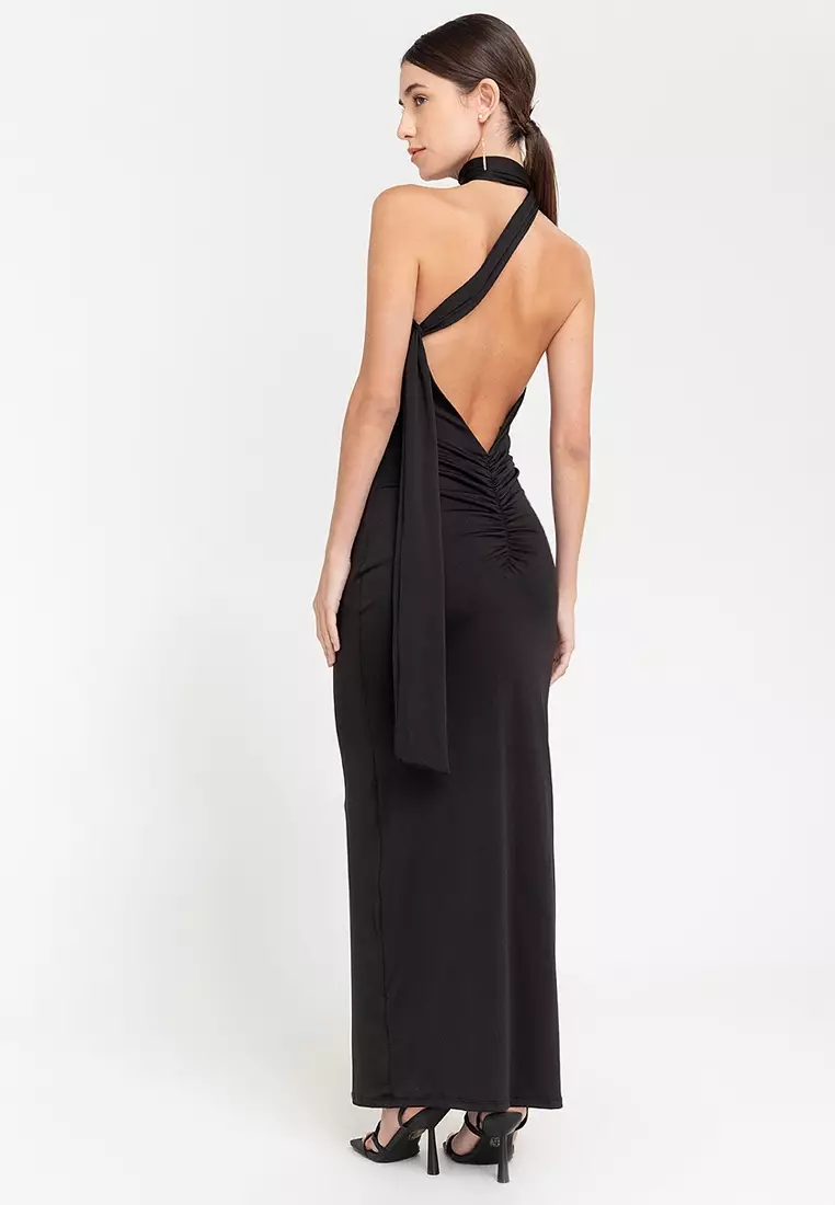 One-Shoulder Backless Maxi Dress