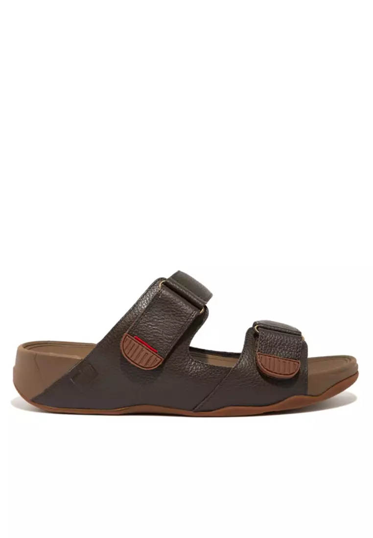 Buy FitFlop GOGH MOC Men's Adjustable Leather Slide Sandals - Dark
