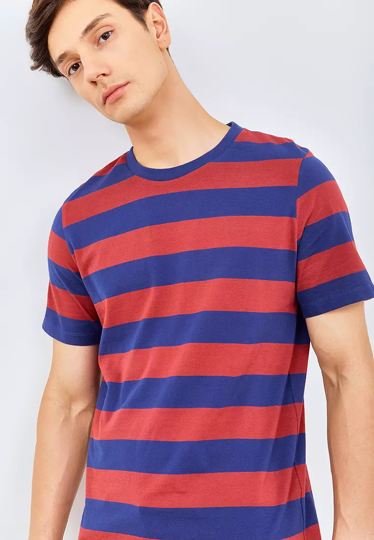 Manzone Kaos Lengan Pendek Pria ALVARO 3 - RED Colour RED