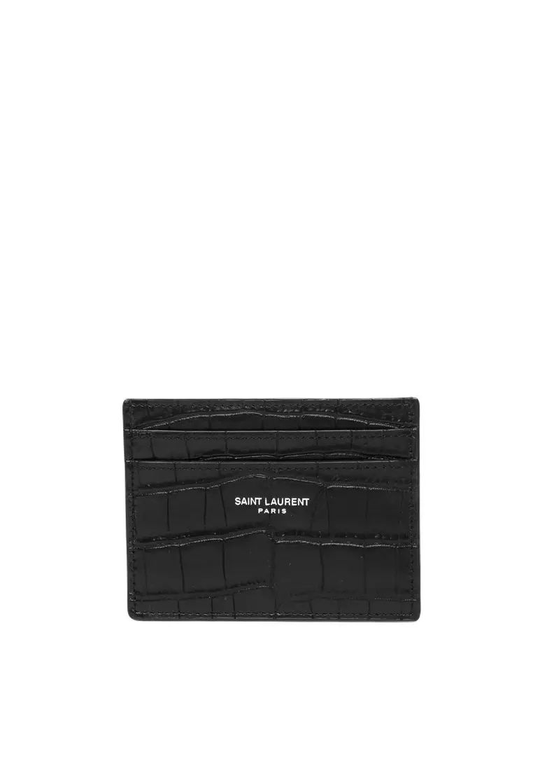 saint laurent paris slim key case in grain de poudre embossed leather