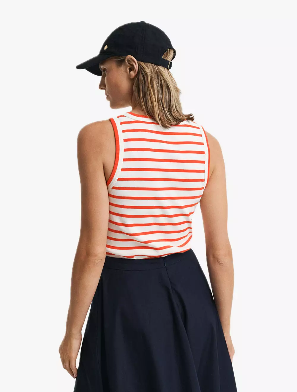 GANT - Pakaian Wanita - Striped Tank Top - Orange Red
