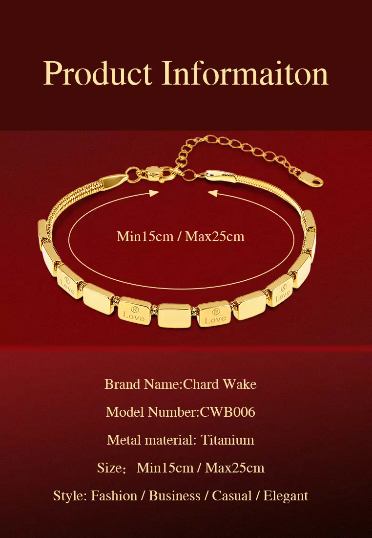 Gelang Wanita Korea Fashion Titanium Love Style Gelang Cewek Original COD Kotak Indah