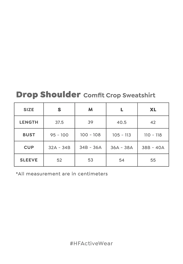 HAPPYFIT Drop Shoulder Comfit Crop Sweatshirt - Stone