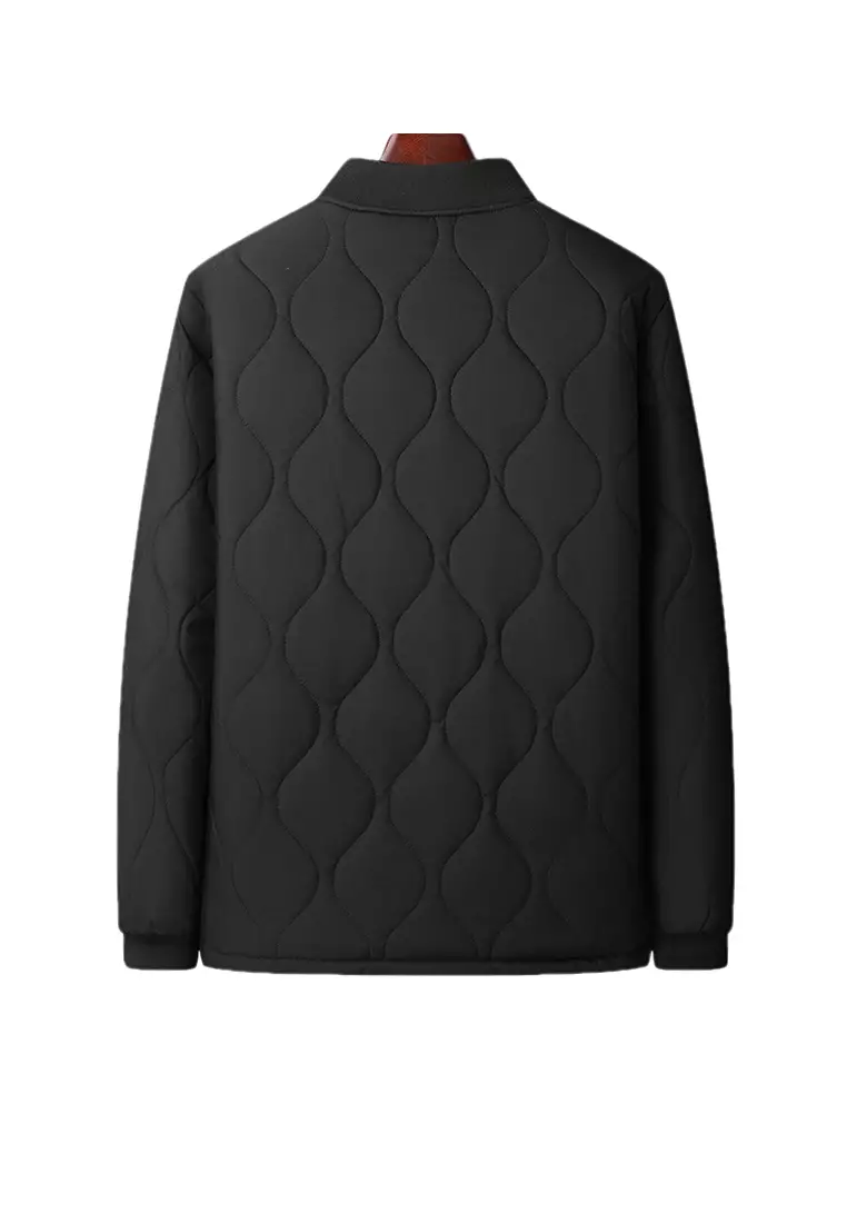 Fleece-lined Stand Collar Quilted Jacket CSCF-B51