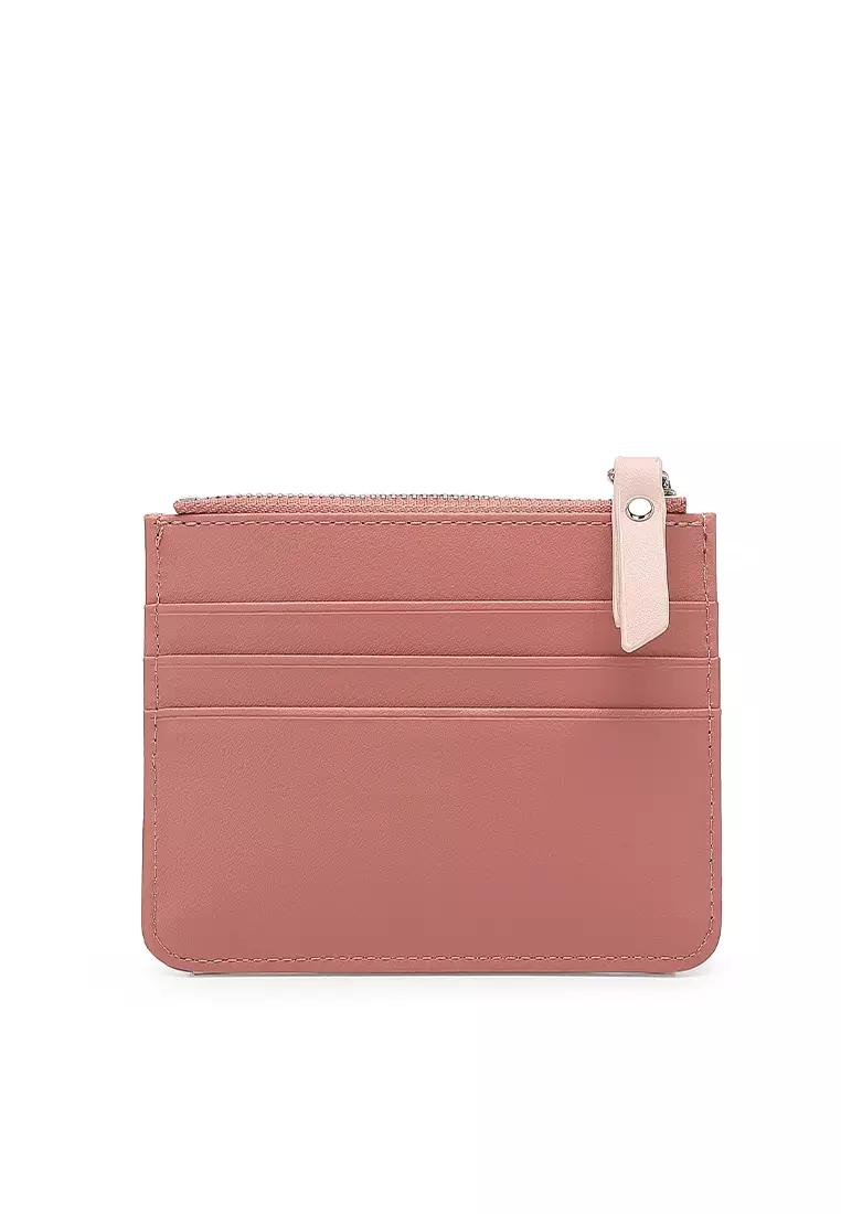 Women's Card Holder With Coin Compartment - Pink