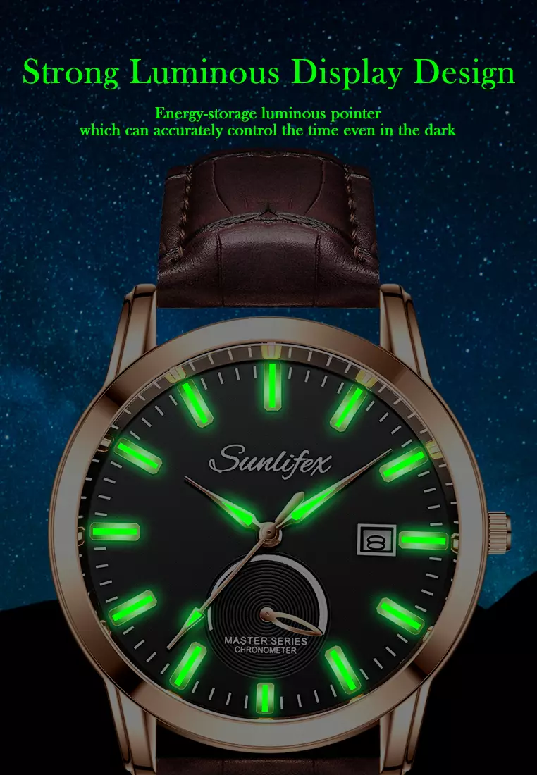 Jam Tangan Pria Original Anti Air Kuarsa Bisnis Klasik Jam Pria Tali Kulit Jam Tangan Cowok brown black