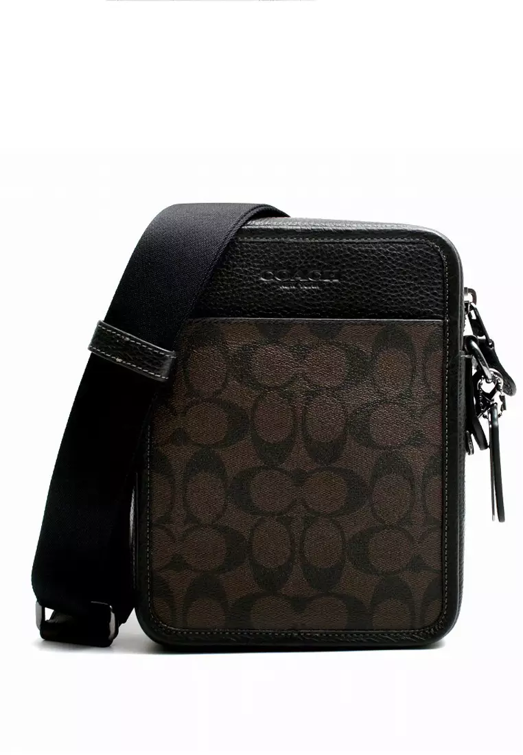 Buy COACH Coach Mens Sullivan Crossbody In Signature Canvas - Mahogany ...