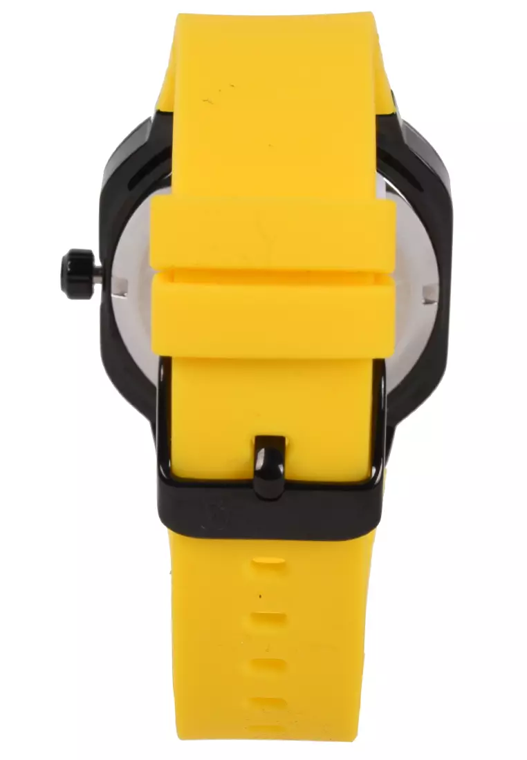 Alexandre Christie - Jam Tangan Wanita - Black - Yellow Rubber Strap - 2811BFRIPBAYL