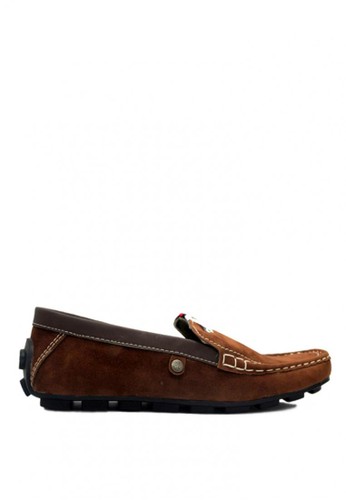 D-Island Shoes Slip On Moccasine Loafers Brown