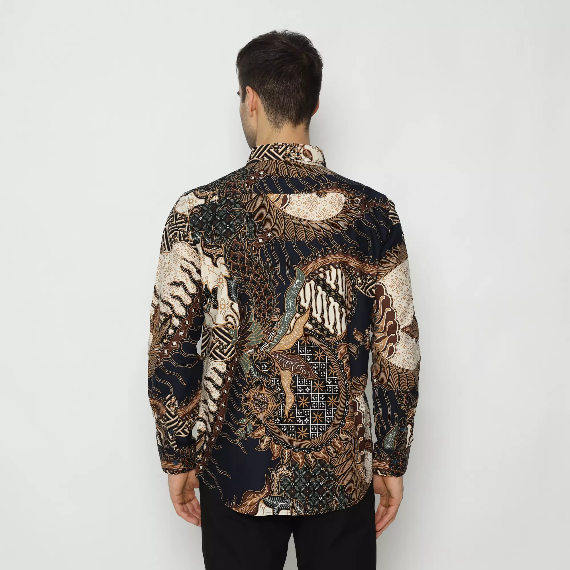 Platini Kemeja Batik Pria Lengan Panjang Katun NAVY 36084