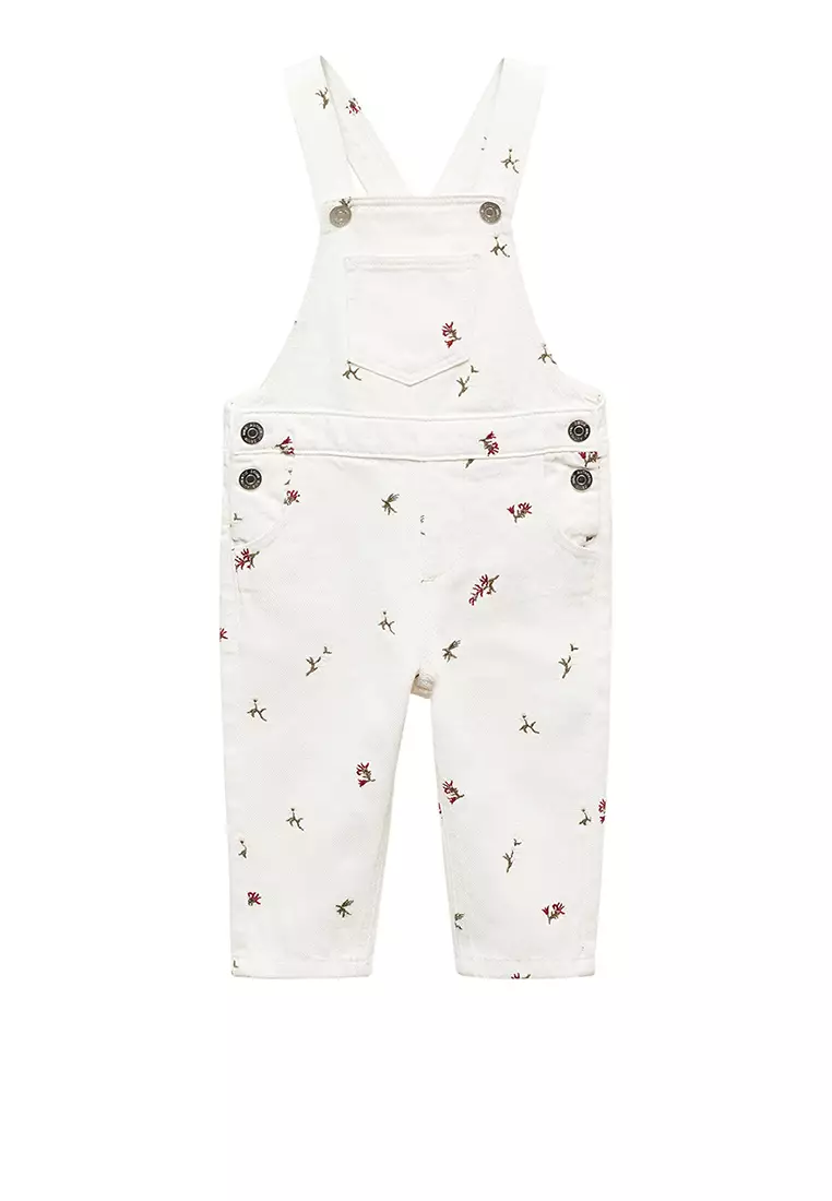 Jual MANGO BABY Embroidered Denim Dungarees Original 2024 | ZALORA ...