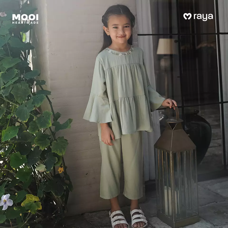 Mooi Setelan Anak Perempuan Raya Collection Nuha Tunik Set - Classic Blue