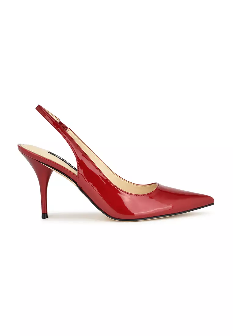 Toress Slingback Stiletto Dress Pumps Dark Red