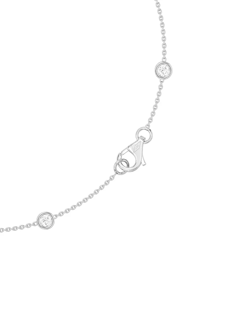 Minimalist Lab Grown Diamond Station Necklace in 14K White Gold D/E-VVS/VS (1ct TDW)