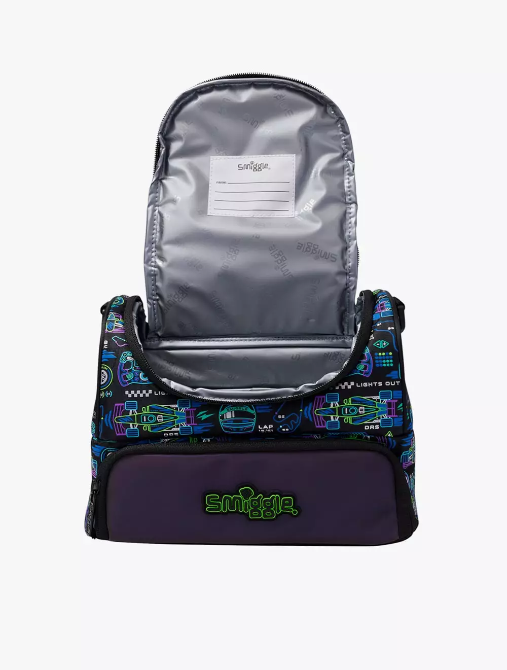 Smiggle Lunch Box Dbl Strap Lge Accel - IGL457154BLK