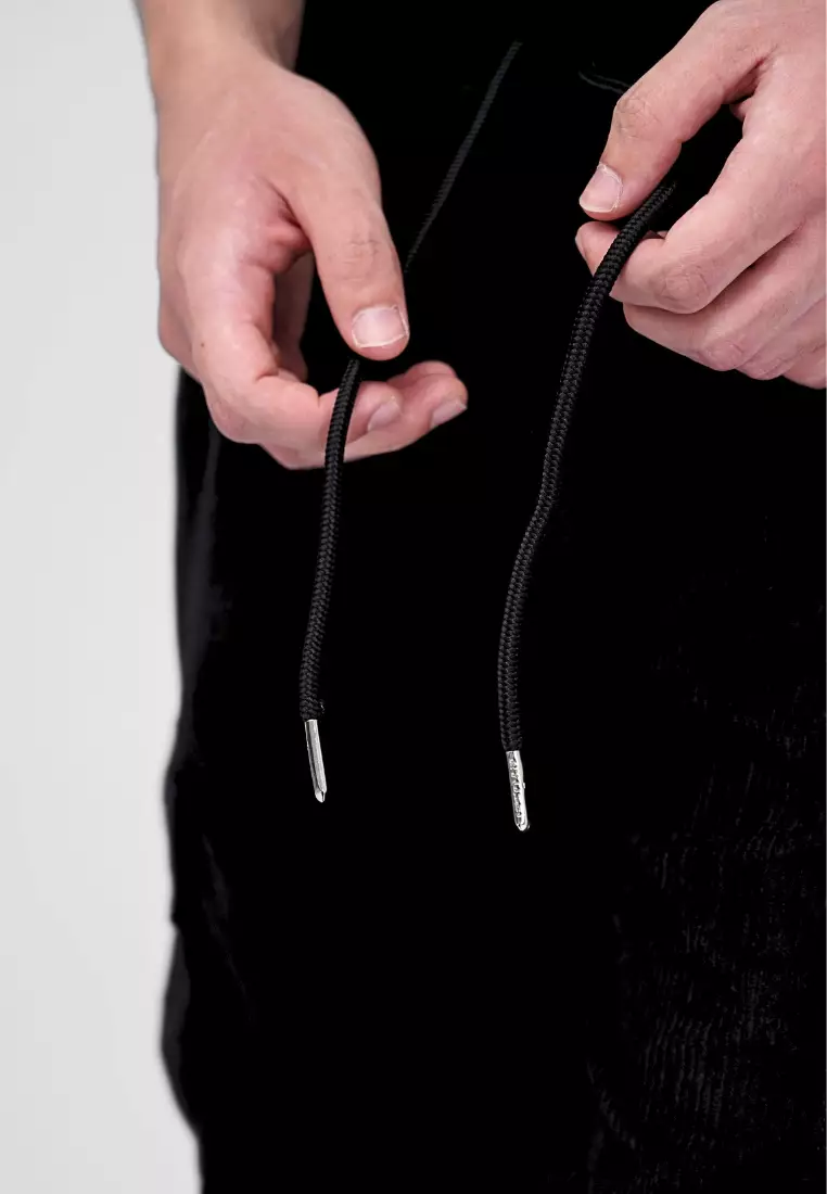 Ryusei Celana Cargo Pendek Corduroy Hitam Short Pants Premium Daily Wear