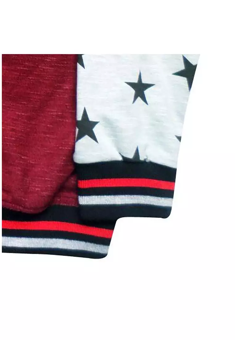 Wakakids Pakaian Bayi Anak Laki Laki Baju Atasan Jaket Varsity Motif LA Usia 6 Bulan Hingga 3 Tahun 2188 - Maroon