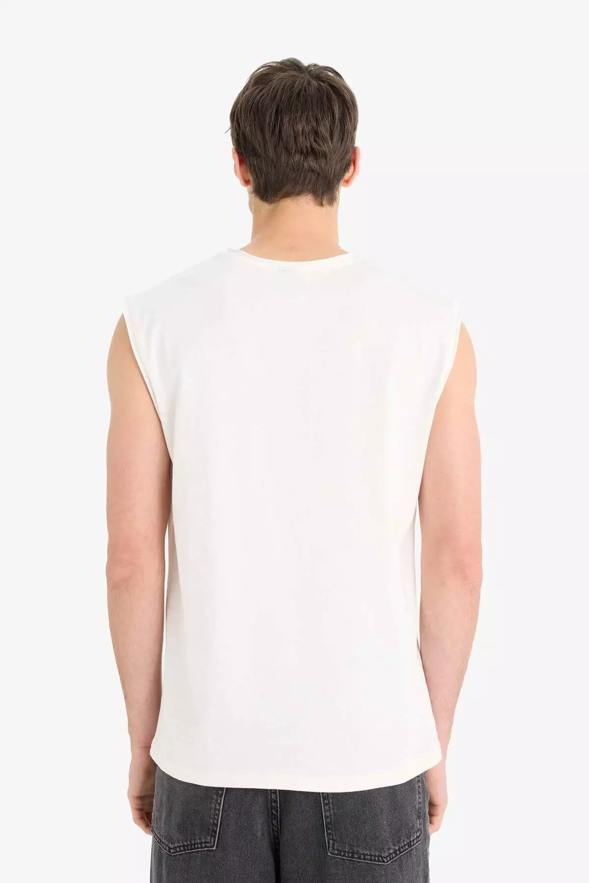 100% Cotton Boxy Fit Crew Neck Basic Plain Undershirt C7205Ax25Sm