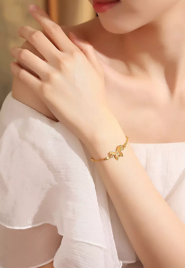 Gelang Wanita Korea Fashion Original Titanium Butterfly Design Kalung Cewek Perhiasan