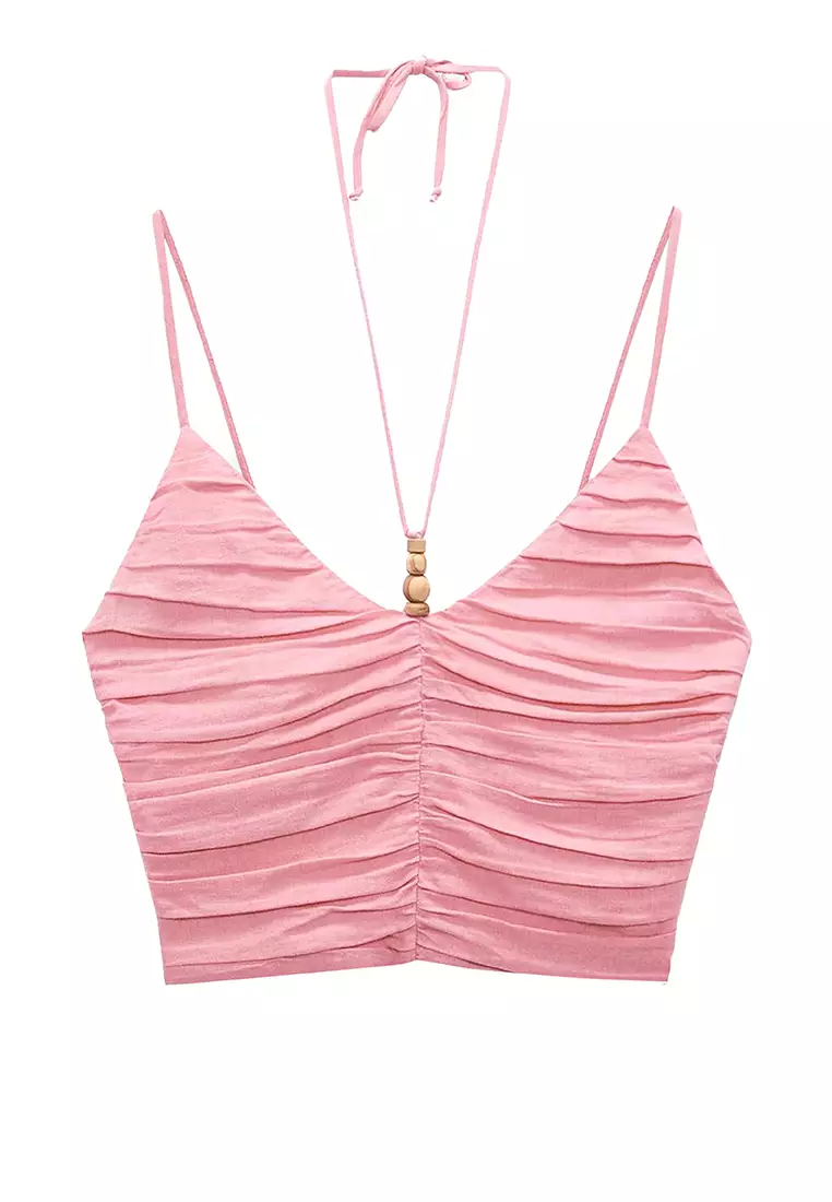 ZARA Crop Top Made Of A Linen Blend 2025 Buy ZARA Online