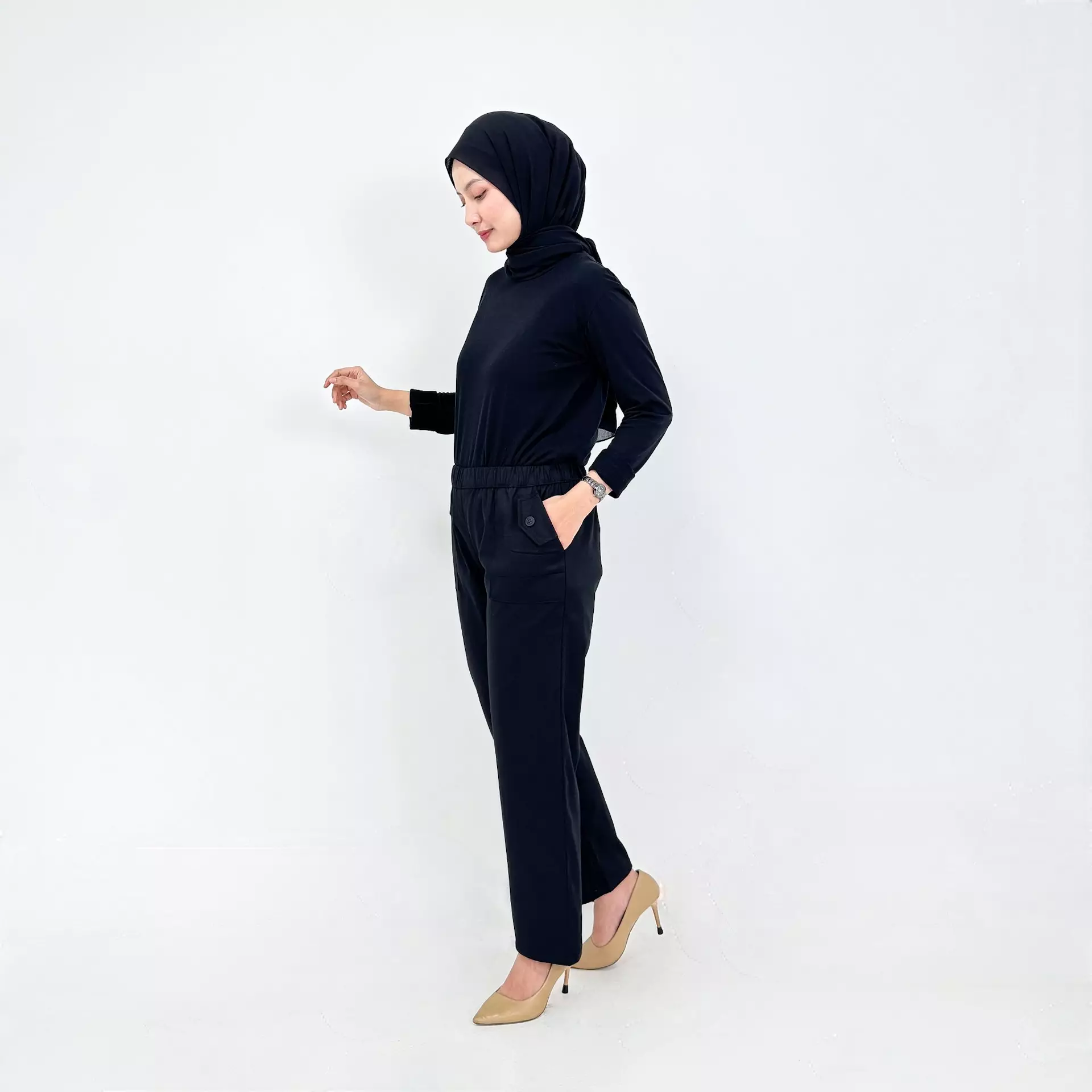 Emy Basic Korean Pants - Celana Panjang Wanita Polos HITAM