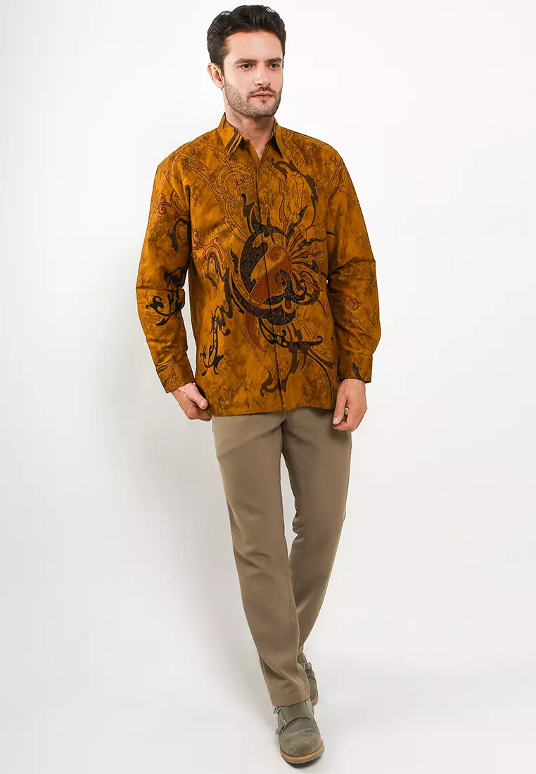 BATIK TALENTA EXCLUSIVE Lengan panjang dobby SOGAN YELLOW 01