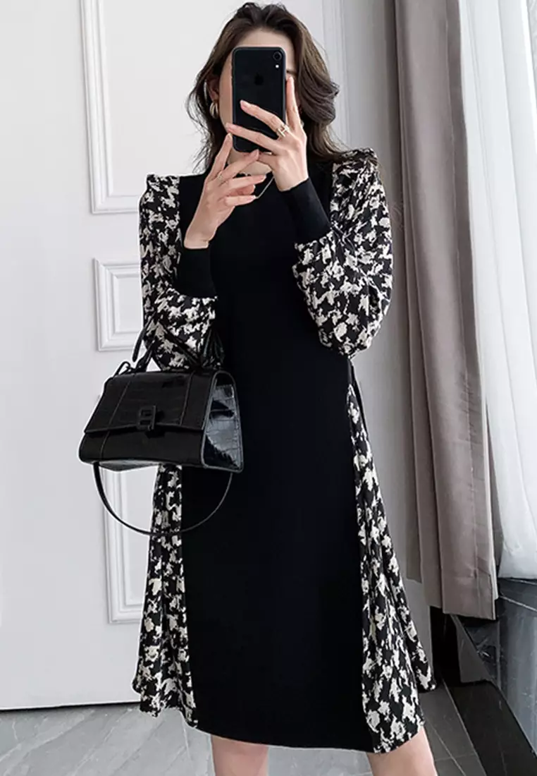 White and black outlet one piece dress