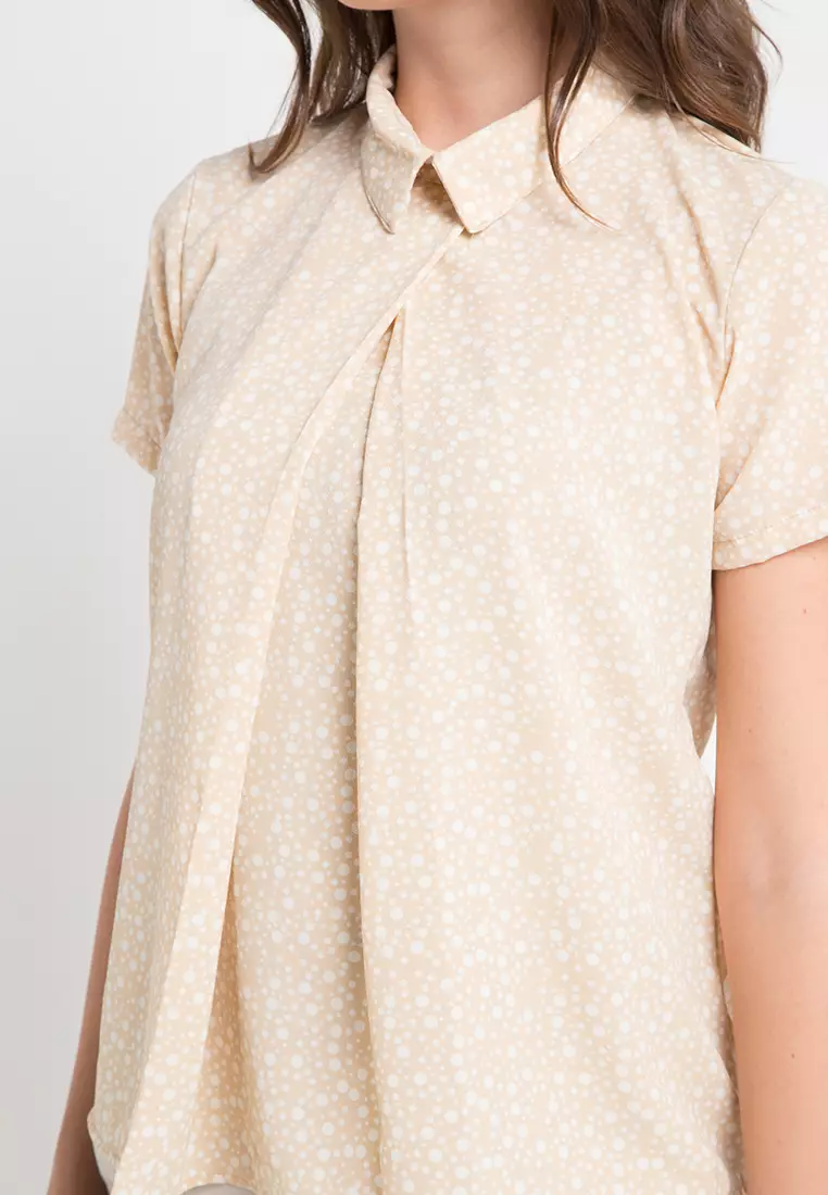 Ginny Blouse In Cream Dot