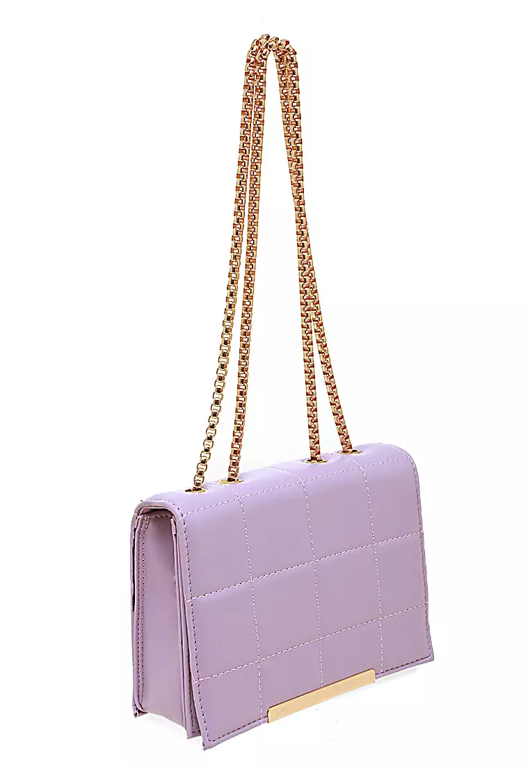 Vika Tas Selempang Premium Tali Panjang Design Elegant Woman Bag - Purple
