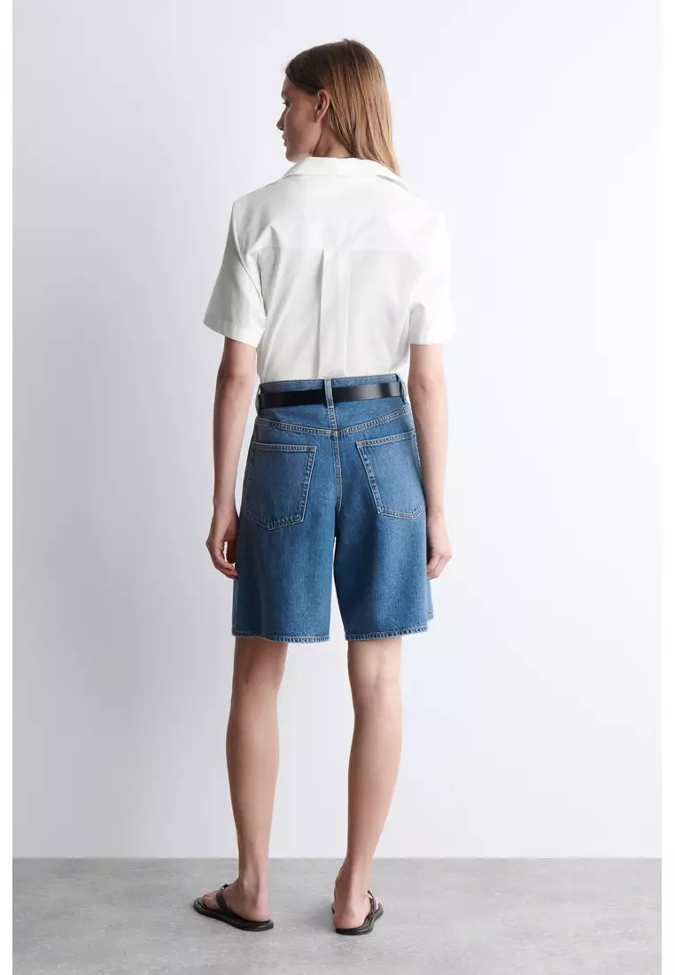 WIDE-LEG DENIM SHORTS