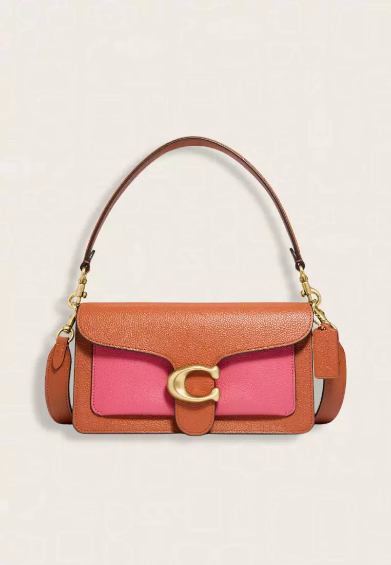 Coach Tabby Shoulder Bag 26 In Colorblock Taffy Orange Multi