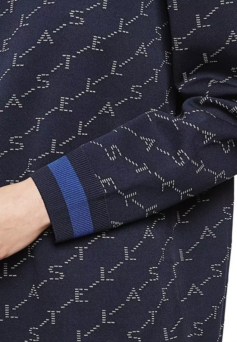 Embroidered Pattern Sweatshirt in Navy