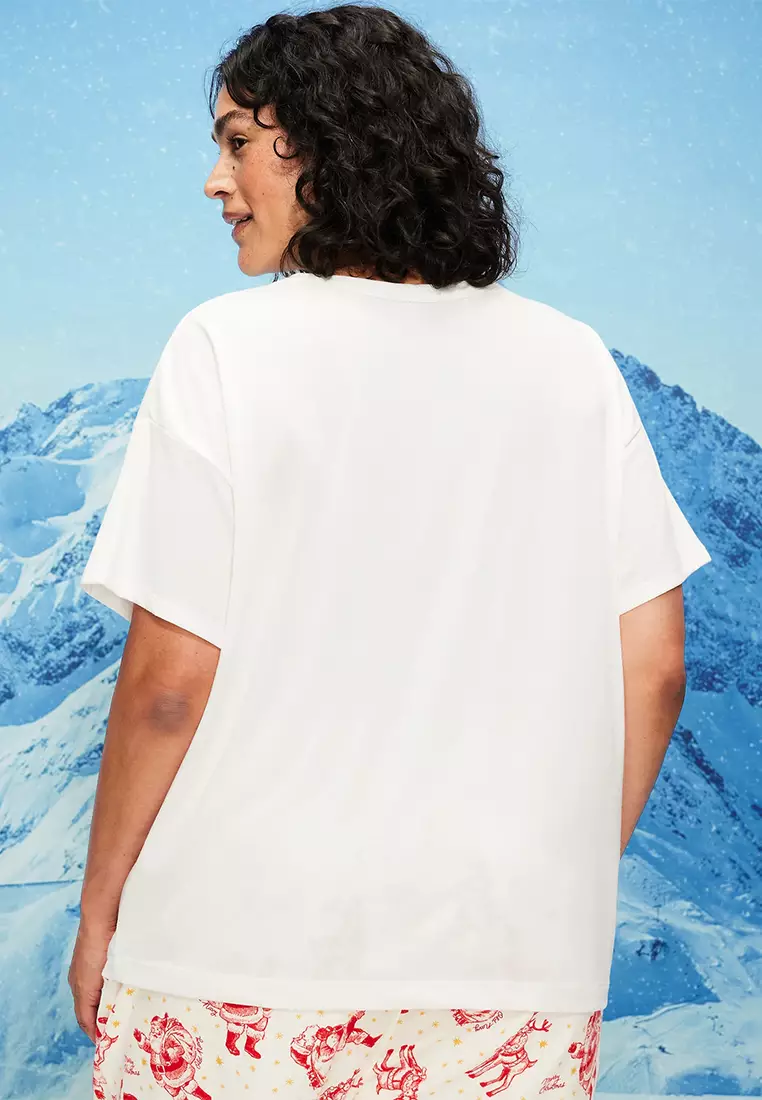 Holiday-Graphic Crew-Neck T-Shirt for Women